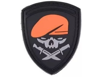 GFC 3D PVC Nášivka/Patch Skull Knife - orange / grey / black