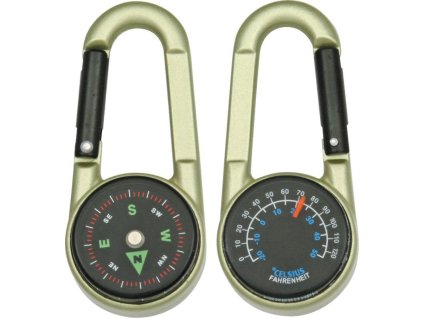 EXPLORER Kompas Kompas/teplomer Explorer s karabínou, bronzový - bronzový (EXP23)