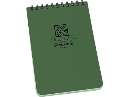 RITE IN THE RAIN Vodeodolný zápisník 4 x 6 Top Spiral - zelený (RITR946)