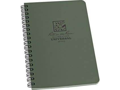 RITE IN THE RAIN Vodeodolný zápisník Side Spiral - zelený (RITR973)