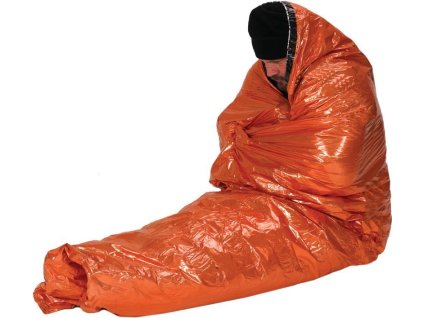 NDUR Záchranná reflexná termoizolačná fólia/bivakovací vak - oranžová/strieborná (ND61435)