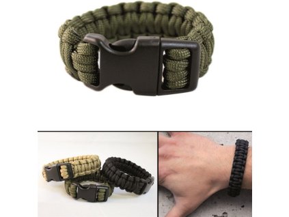 MILTEC Paracord náramok Cobra na ruku 15mm - olive drab (16370101)