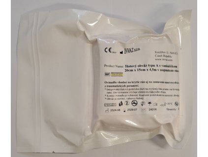 INVAZ Hotový obväz typu A s vankúšikom 20cm x 15cm x 4,5m