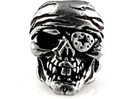 Cínová lebka One-Eye Jack k paracord výrobkom (SMUKOJP)