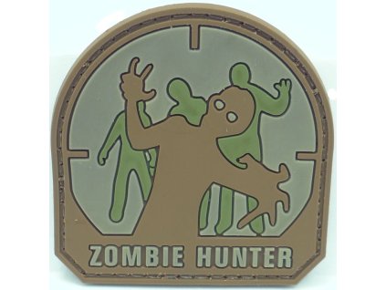 3D PVC Nášivka/Patch Zombie Hunter, 5*5cm - desert