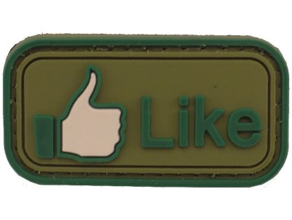 3D PVC Nášivka/Patch I LIKE, 5*2,5cm - olivová