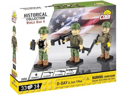 COBI Stavebnica 3 figurky s doplnkami D-Day 6 Jun 1944 (COBI-2058)
