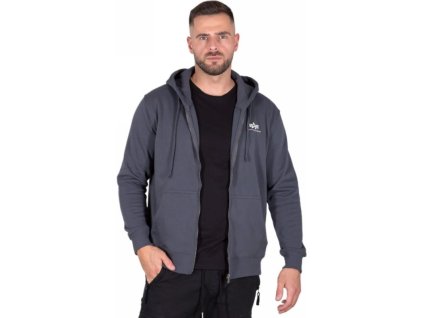 ALPHA INDUSTRIES Mikina Basic Zip Hoody - greyblack (118342/136)
