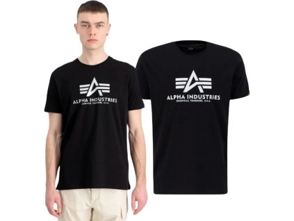ALPHA INDUSTRIES Tričko BASIC Carbon - black/silver (100501CB/423)