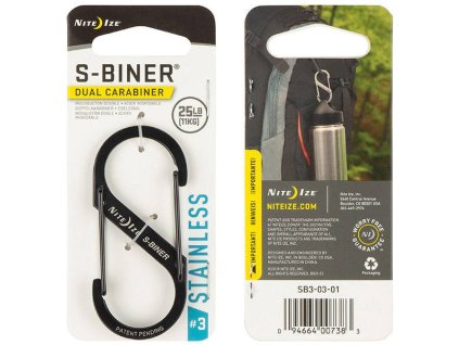 NITE IZE Karabína S-Biner #3 Dual - black (SB3-03-01)