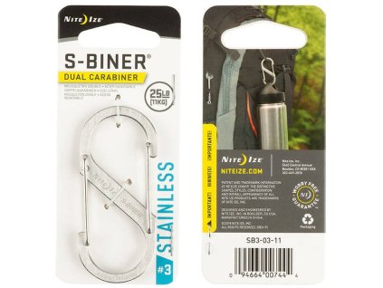 NITE IZE Karabína S-Biner #3 Dual - stainless (SB3-03-11)