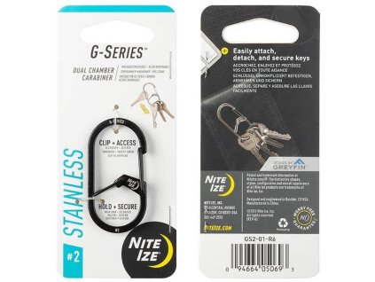 NITE IZE Karabína G-Series #2 Dual Chamber - black (GS2-01-R6)