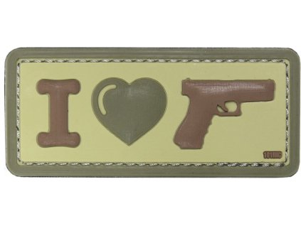 3D PVC Nášivka/Patch I Love my sidearm - coyote