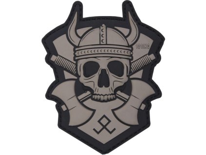 3D PVC Nášivka/Patch Viking with hatchet - šedá