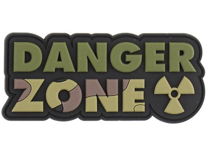3D PVC Nášivka/Patch Danger Zone - black/woodland/green