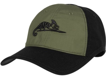 HELIKON Baseball šiltovka Logo Cap - black / olive green (CZ-LGC-PR-0102B)