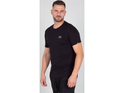 ALPHA INDUSTRIES Tričko Backprint T Camo Print - čierne/woodland (128507CP/380)