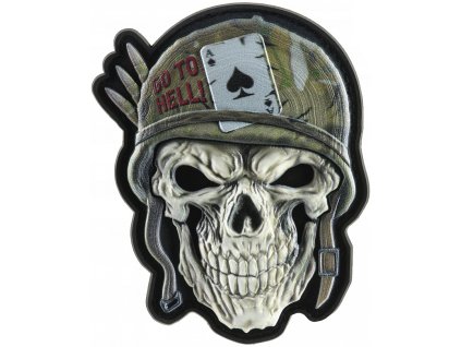 M-TAC 3D PVC Nášivka/Patch Helmet Skull - olive / color (51338101)