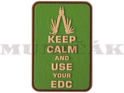 JTG 3D PVC Nášivka/Patch Keep Calm EDC - zelená
