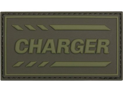 3D PVC Nášivka/Patch Charger - zelená
