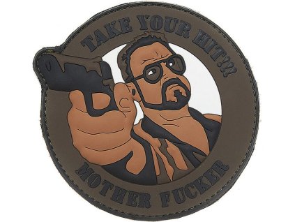 3D PVC Nášivka/Patch Take your hit - hnedá