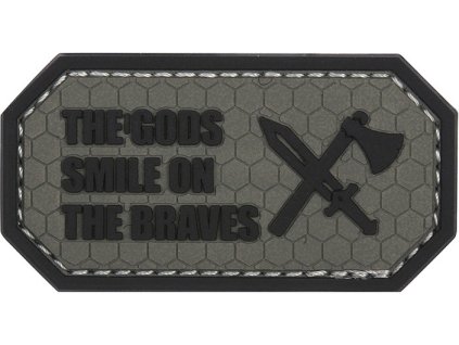 3D PVC Nášivka/Patch The Gods smile on the braves - grey/black