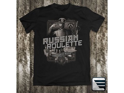 MARS&ARMS Tričko Russian Roulette - čierne (RUSRUL)