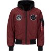 ALPHA INDUSTRIES Bunda MA-1 VF Hood Dark Side - burgundy (108108/184)