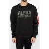 ALPHA INDUSTRIES Mikina Camo Print Sweat - čierna/woodland nápis (176301/380)