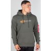ALPHA INDUSTRIES Mikina Label Hoody - dark olive (118331/142)