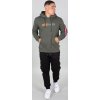ALPHA INDUSTRIES Mikina Label Hoody - dark olive (118331/142)