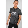 ALPHA INDUSTRIES Tričko BASIC - black camo (100501C/125)