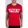 ALPHA INDUSTRIES Tričko Printed Stripe T - červené (118511/328)
