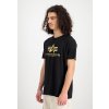ALPHA INDUSTRIES Tričko BASIC Carbon - black/gold (100501CB/365)