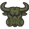 3D PVC Nášivka/Patch Gasmask Bull - zelená