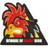 3D PVC Nášivka/Patch Beware of angry bird traingle