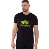 ALPHA INDUSTRIES Tričko BASIC Neon Print - black/neon yellow (100501NP/478)
