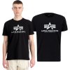 ALPHA INDUSTRIES Tričko BASIC Carbon - black/silver (100501CB/423)