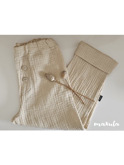 mušelínové kalhoty s makovicí