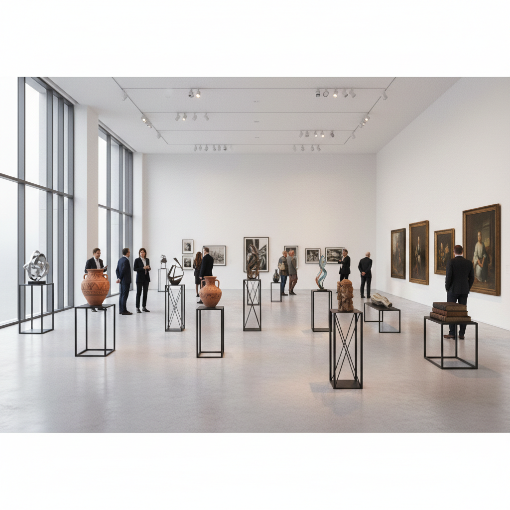 Kovové podstavce pod sochy a umelecké diela pre galérie a múzeá.