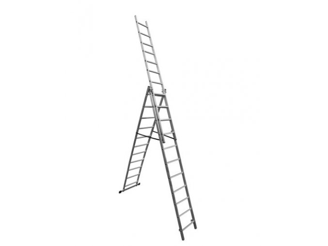 Žebřík DLE311 3x11 hliníkový, 3-dílný, výsuvný