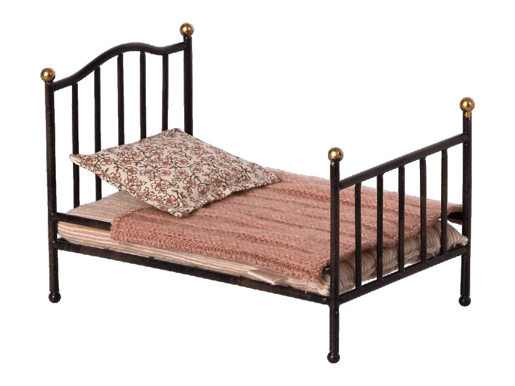 Maileg Vintage postýlka pro myšky černá  Maileg  Vintage Bed Mouse Anthracite