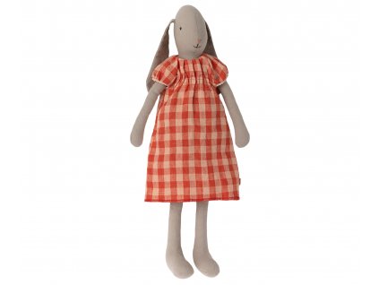 Maileg Zajíček v kostkovaných šatech, Size 3 Maileg Bunny Size 3, Dress