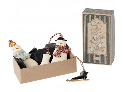 Maileg Vánoční ozdoby v krabičce Winter Wonderland  Maileg Metal Ornament Set