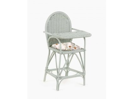 minikane collection dressing vetements accessoires meubles poupees gordis 34 37cm collection jakarta en bambou et rotin chaise haute jayapura vert amande poetic
