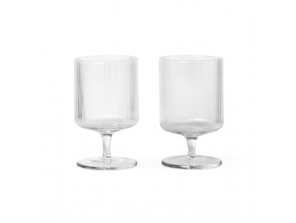 fermLIVING Skleničky na víno set 2 ks  fermLIVING Ripple Wine Glasses Set of 2 Clear