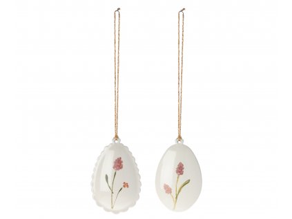Maileg Velikonoční kovové ozdoby Rose 2 ks  Easter Egg Ornament, 2 ass. - Rose