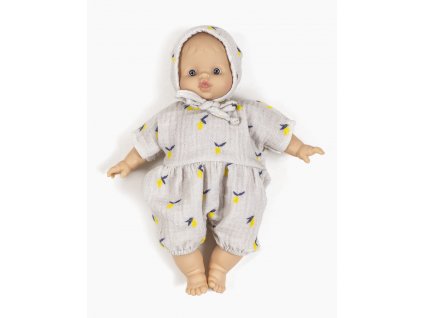 minikane collection dressing vetements accessoires meubles poupees babies 28cm barboteuse noa et son beguin citrons