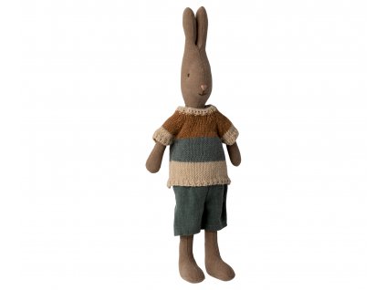 Maileg Zajíc ve svetru a kraťasech Size 2  Maileg Rabbit Size 2 Brown, Shirt and Shorts