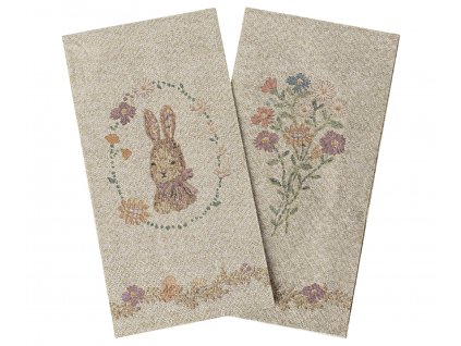 Maileg Papírové ubrousky Lapin de Pâques Sand/Rose  Maileg Napkin, Lapin de Pâques